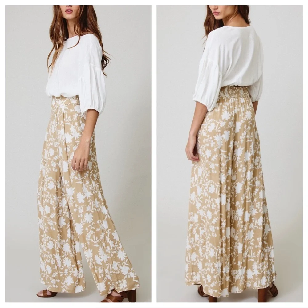 01 Boho Chic Floral print Extra Wide Leg Fabulous Pants - Picture 1 of 3